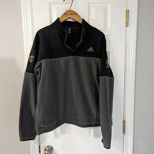 adidas Quarter Zip Pullover, Grey / Black, Medium, Fleece